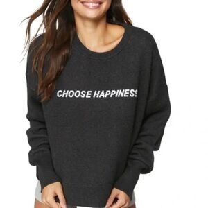 Spiritual Gangster Cashmere Choose Happiness Glow Up Sweater Pullover Medium